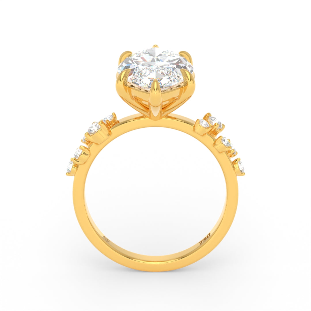 Layla Marquise Cut Diamond Engagement Ring With Accent Band