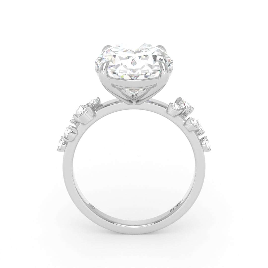 Layla Oval Cut Diamond Engagement Ring With Diamond Accent Band