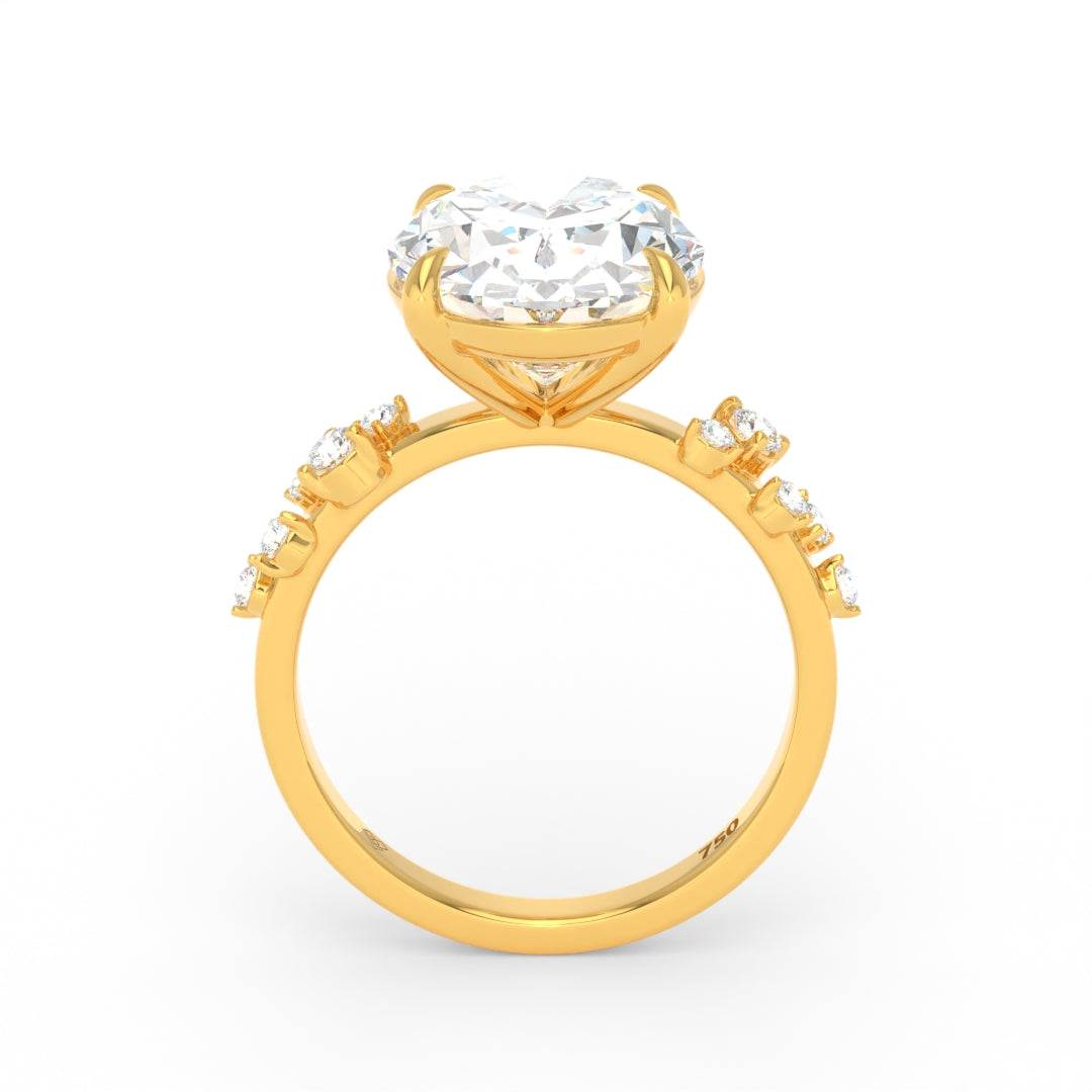 Layla Oval Cut Diamond Engagement Ring With Diamond Accent Band