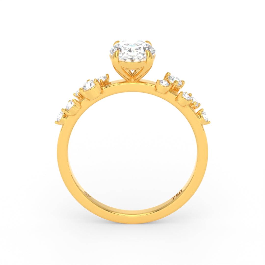 Layla Oval Cut Diamond Engagement Ring With Diamond Accent Band