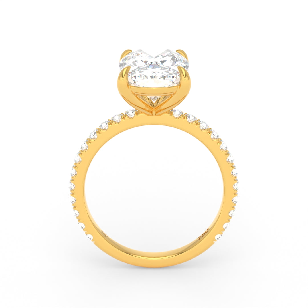 Abigail Cushion With Diamond Band Engagement Ring