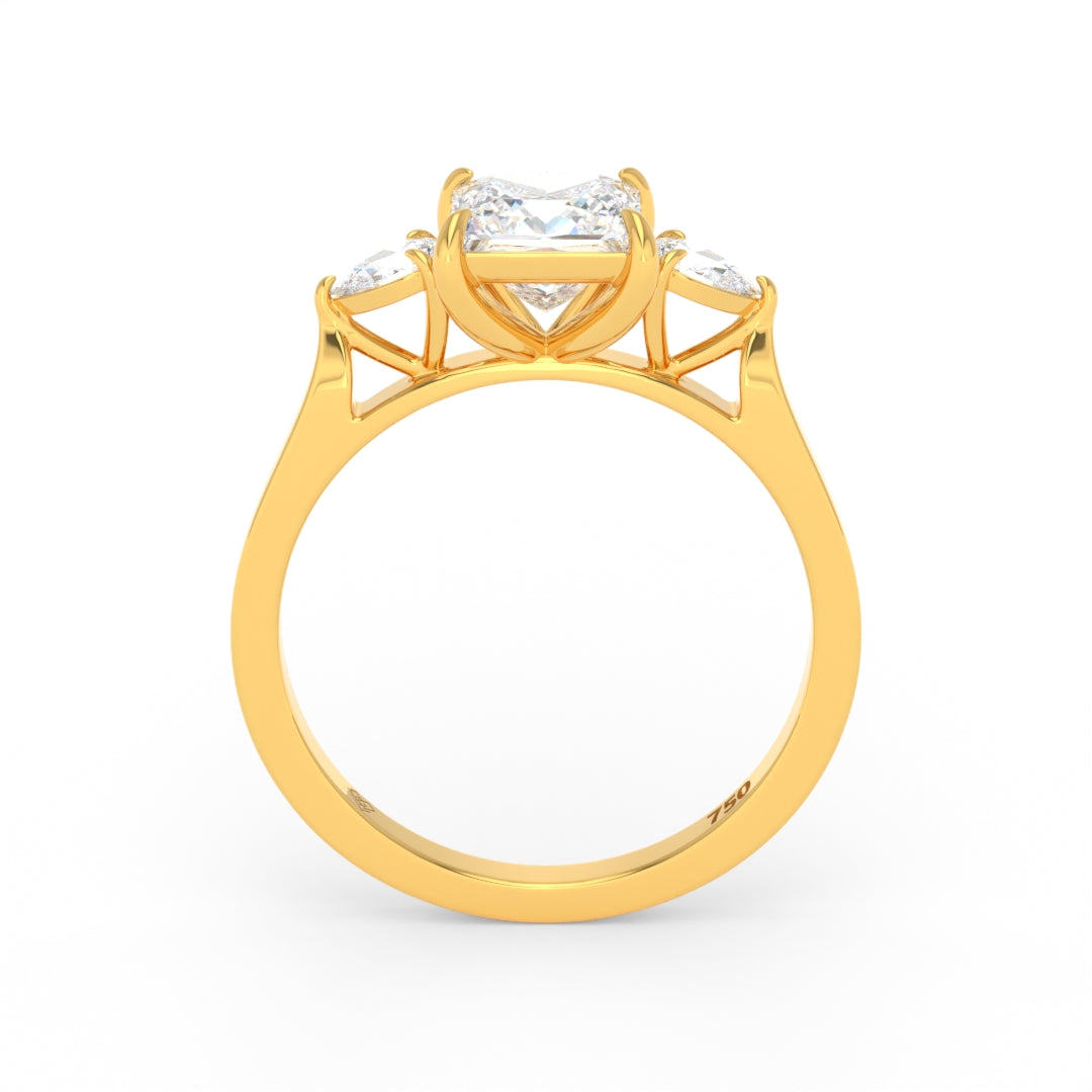 Sofia Princess Cut Diamond Engagement Ring With A Pear sides
