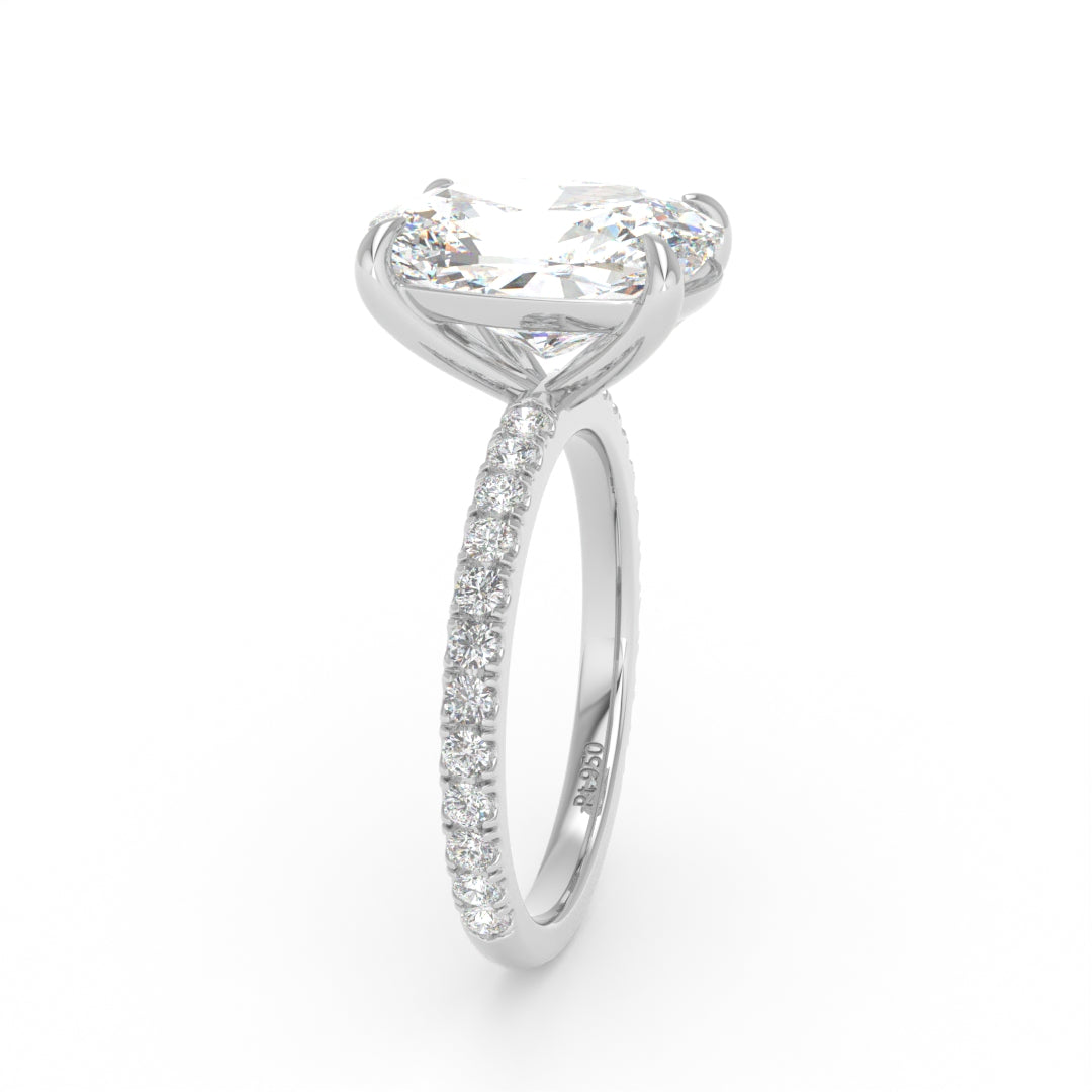 Abigail Cushion With Diamond Band Engagement Ring