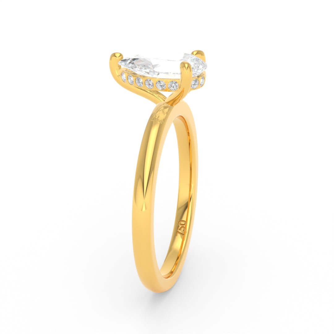 Léa Pear Cut Diamond With Hidden Halo Engagement Ring