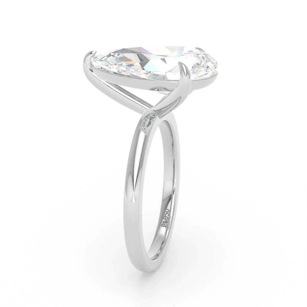 Noémie Solitaire Pear Cut With Diamond Engagement Ring