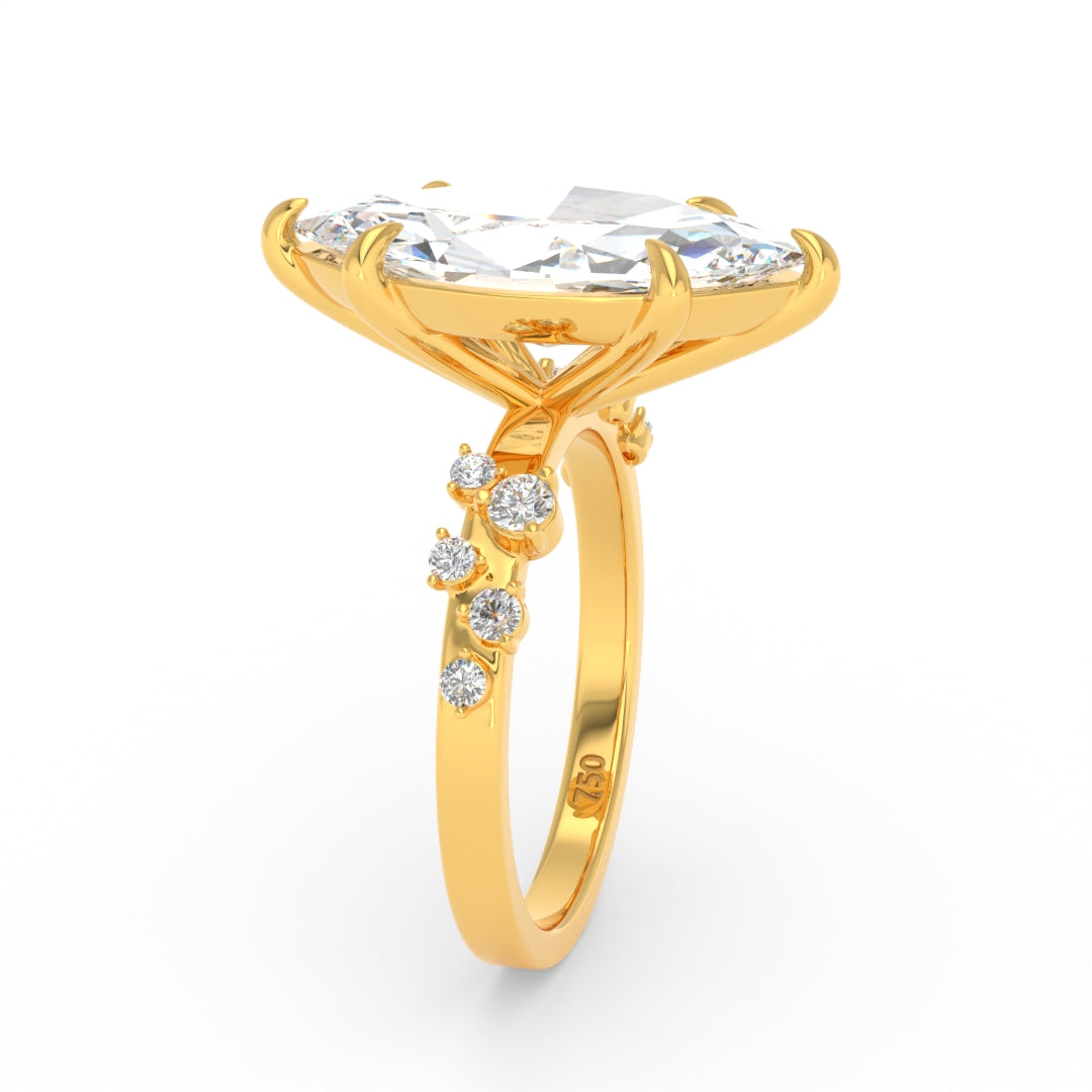 Layla Marquise Cut Diamond Engagement Ring With Accent Band