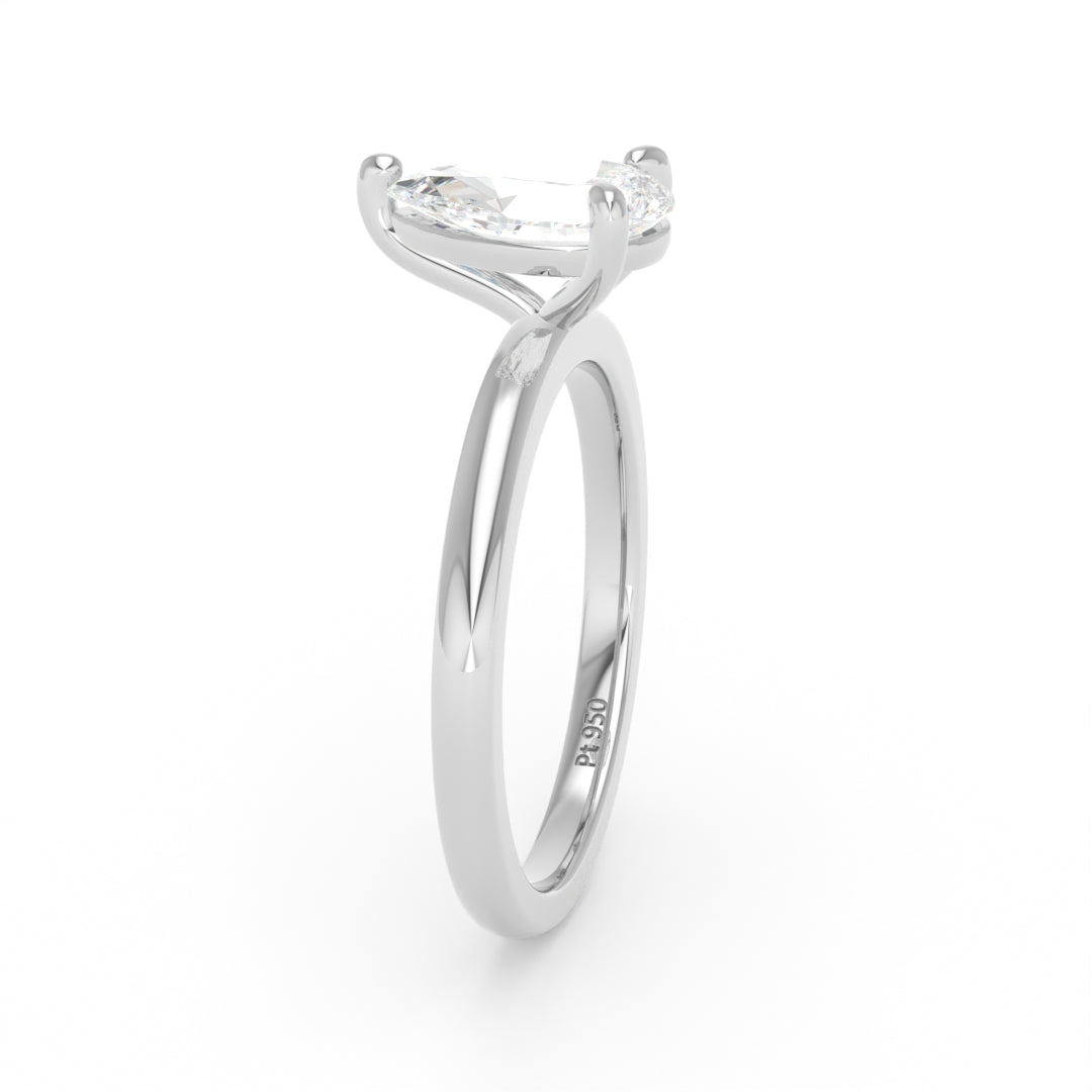 Noémie Solitaire Pear Cut With Diamond Engagement Ring