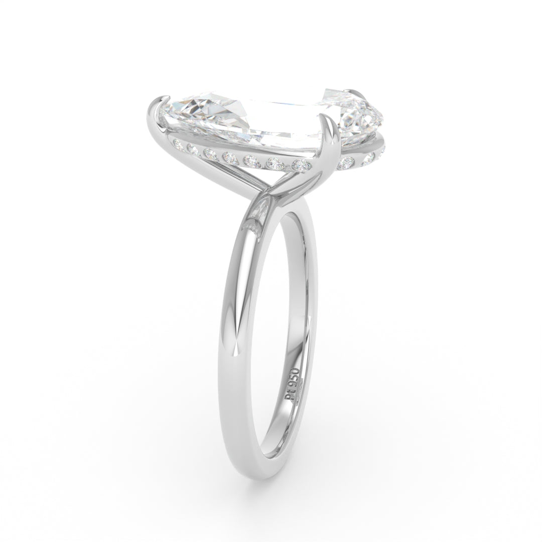 Léa Pear Cut Diamond With Hidden Halo Engagement Ring