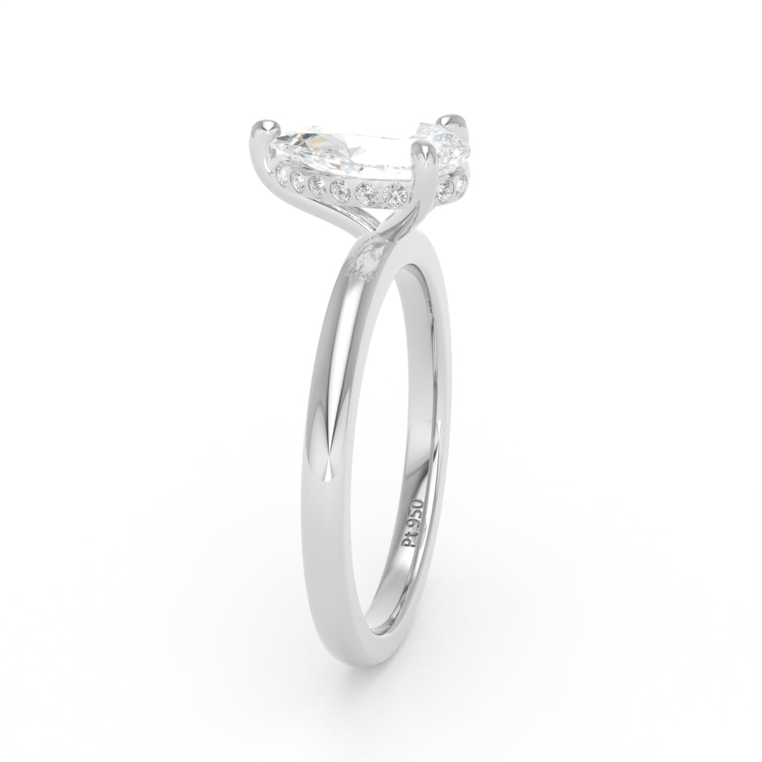 Léa Pear Cut Diamond With Hidden Halo Engagement Ring
