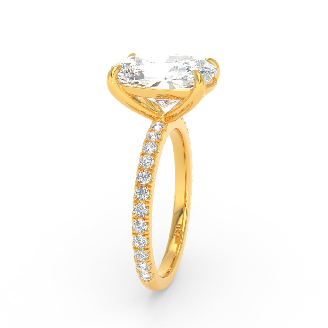 Abigail Cushion With Diamond Band Engagement Ring