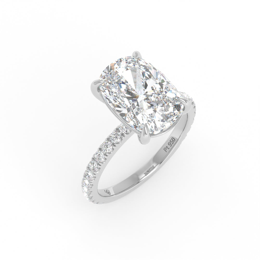 Abigail Cushion With Diamond Band Engagement Ring