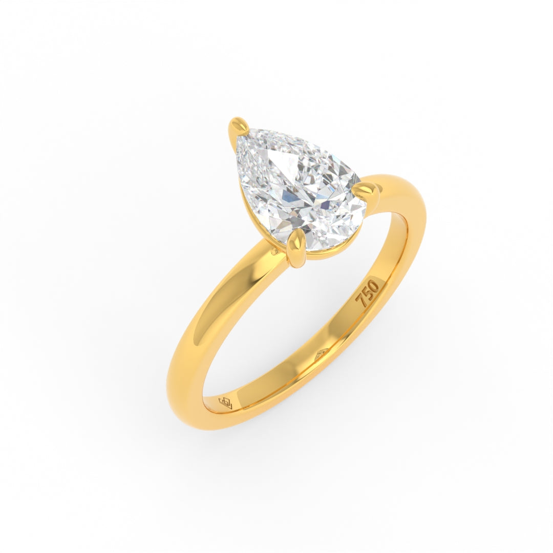 Noémie Solitaire Pear Cut With Diamond Engagement Ring