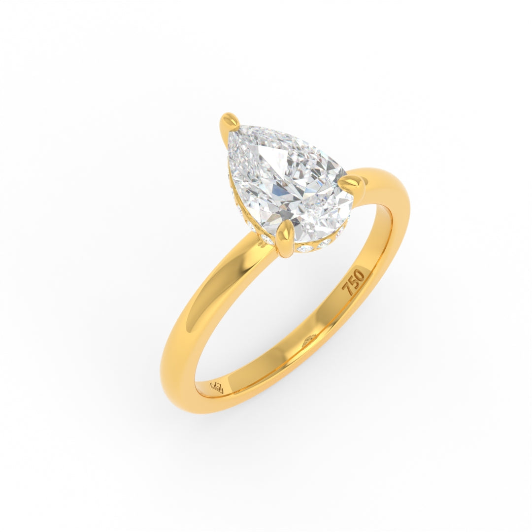 Léa Pear Cut Diamond With Hidden Halo Engagement Ring