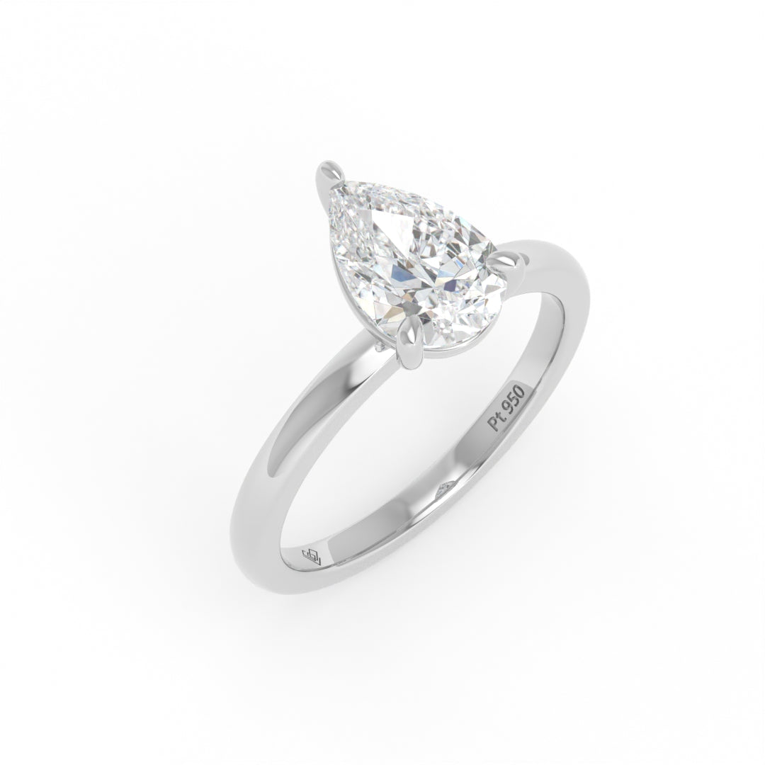 Noémie Solitaire Pear Cut With Diamond Engagement Ring