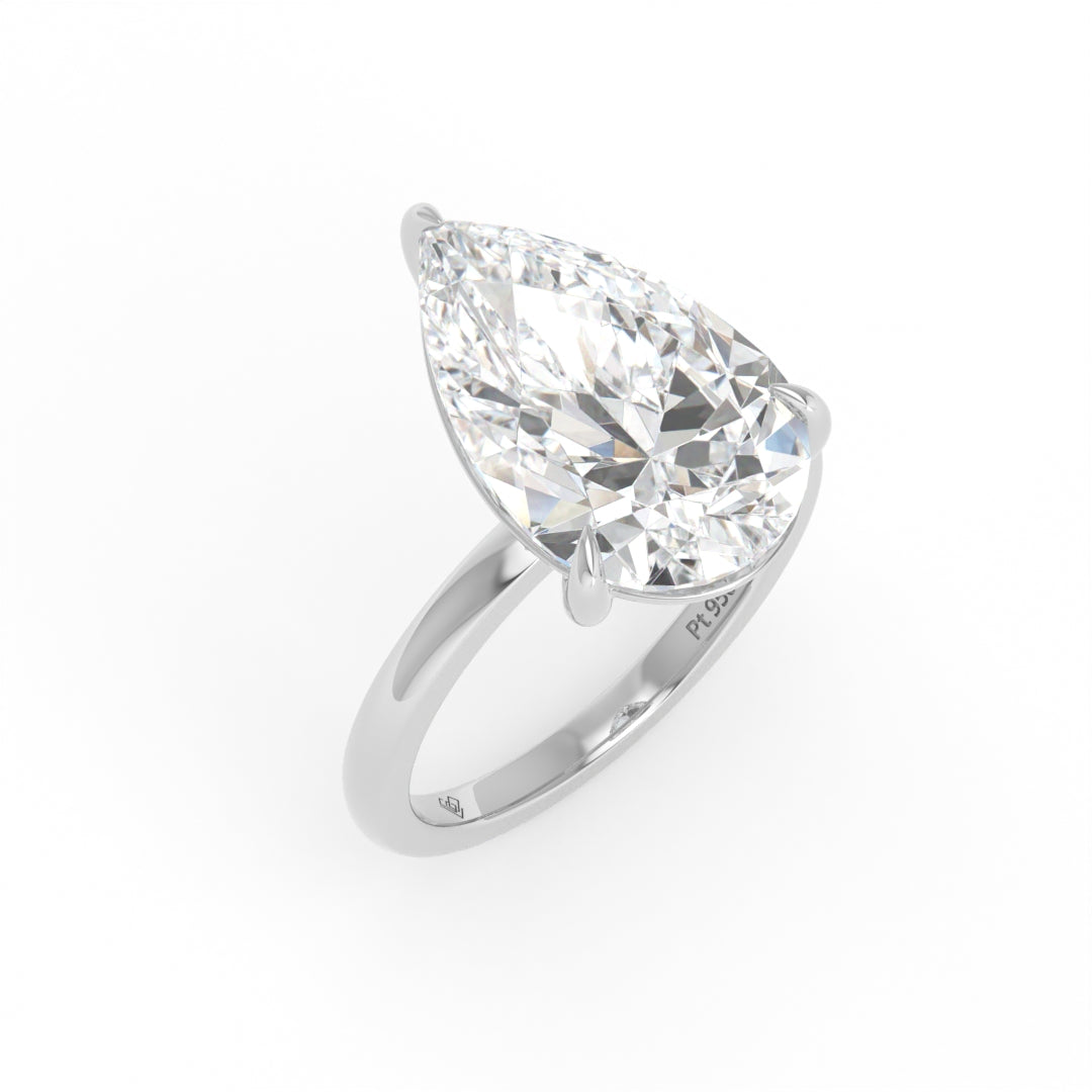 Noémie Solitaire Pear Cut With Diamond Engagement Ring