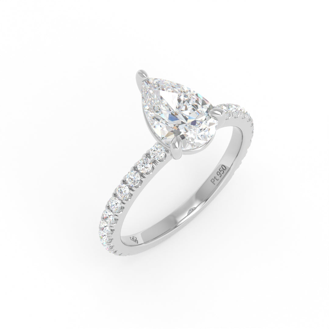 Abigail Pear With Diamond Band Engagement Ring