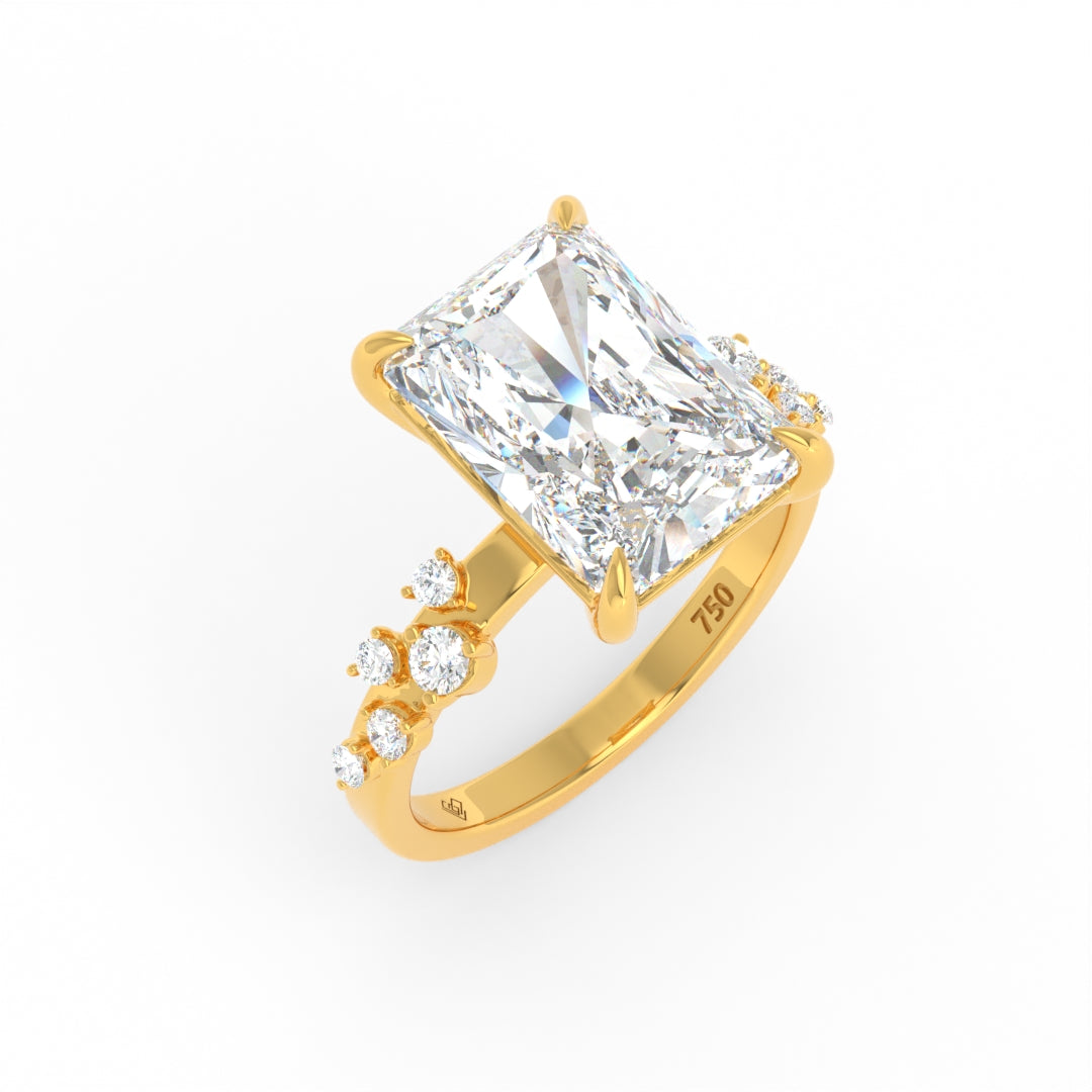 Layla Radiant Cut Diamond Engagement Ring With Accent Band