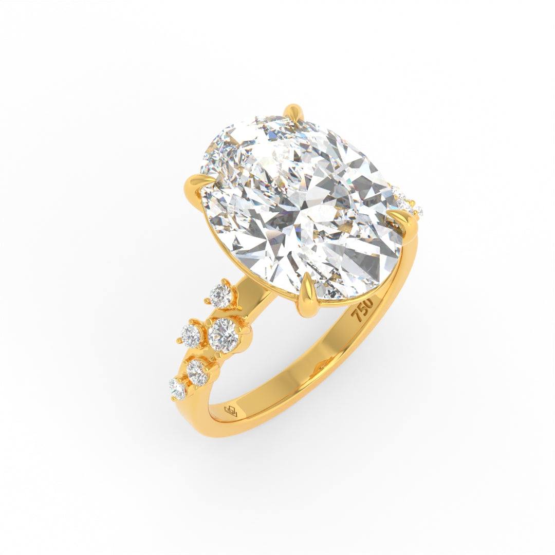 Layla Oval Cut Diamond Engagement Ring With Diamond Accent Band