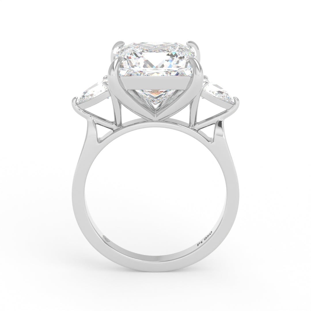 Sofia Princess Cut Diamond Engagement Ring With A Pear sides