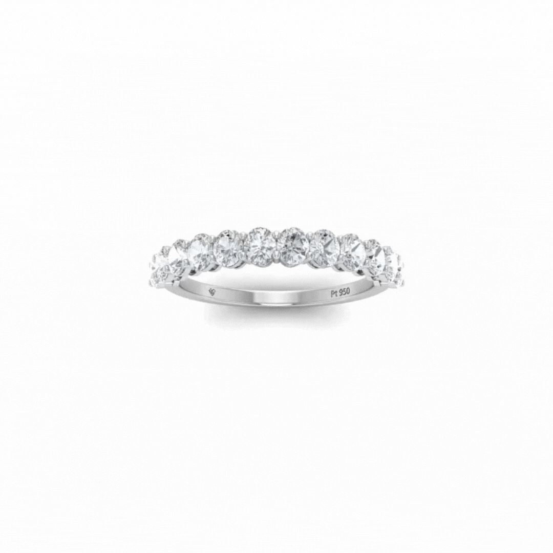 Stella Oval cut wedding band 1.00 Ct
