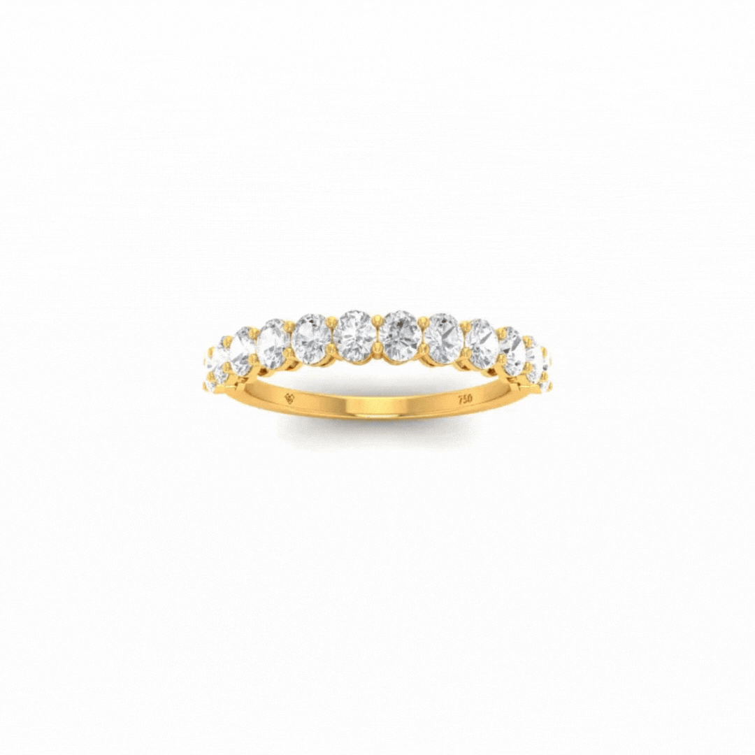 Stella Oval cut wedding band 1.00 Ct