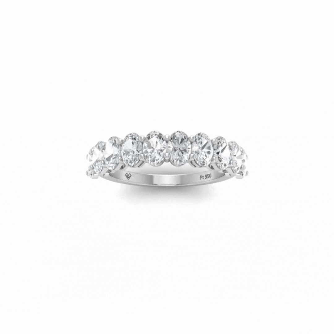 Estelle Oval cut wedding band 1.50 Ct