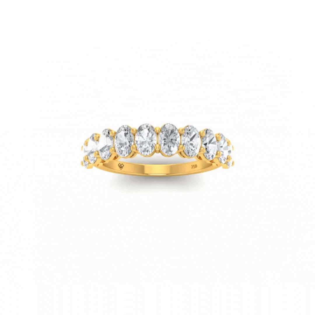 Estelle Oval cut wedding band 1.50 Ct