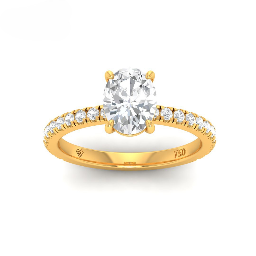 Abigail Oval With Diamond Band Engagement Ring