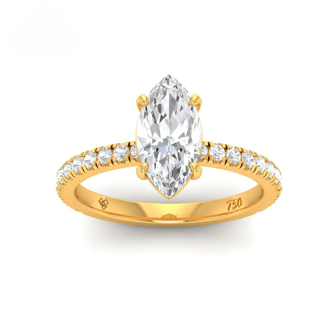 Abigail Marquise With Diamond Band Engagement Ring
