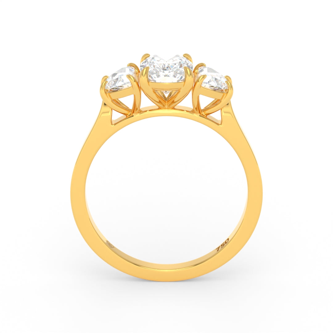 Kamala Cushion Cut Diamond Engagement Ring with Half Moon Cut Side Diamonds