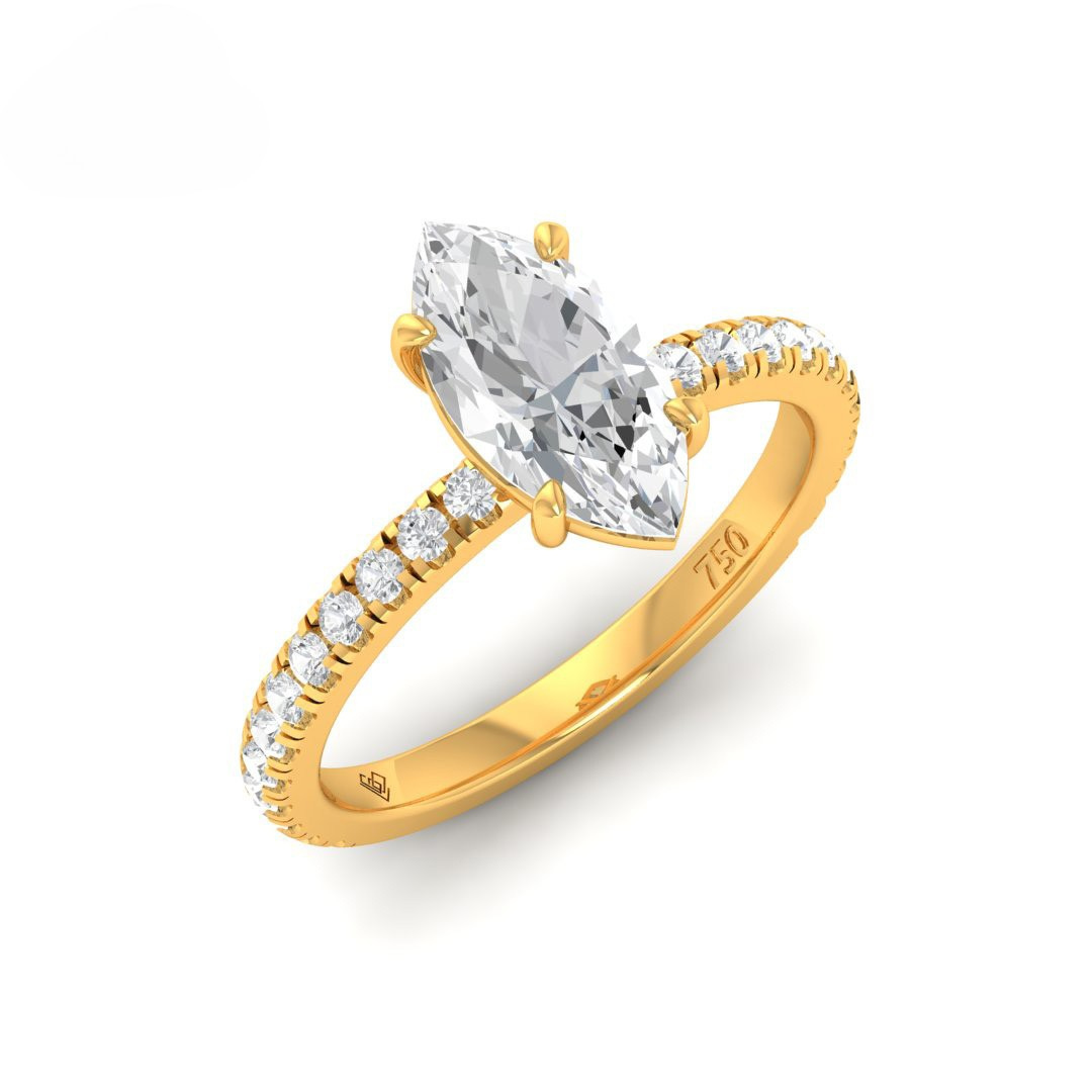Abigail Marquise With Diamond Band Engagement Ring
