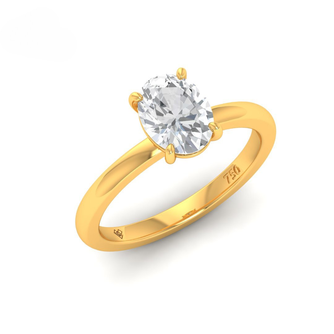 Noémie Solitaire Oval Cut With Diamond Engagement Ring