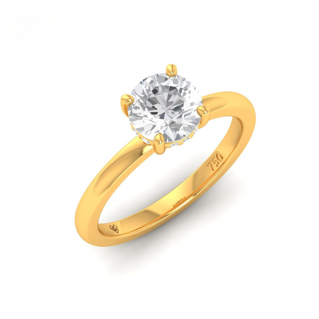 Léa Round Cut Diamond With Hidden Halo Engagement Ring