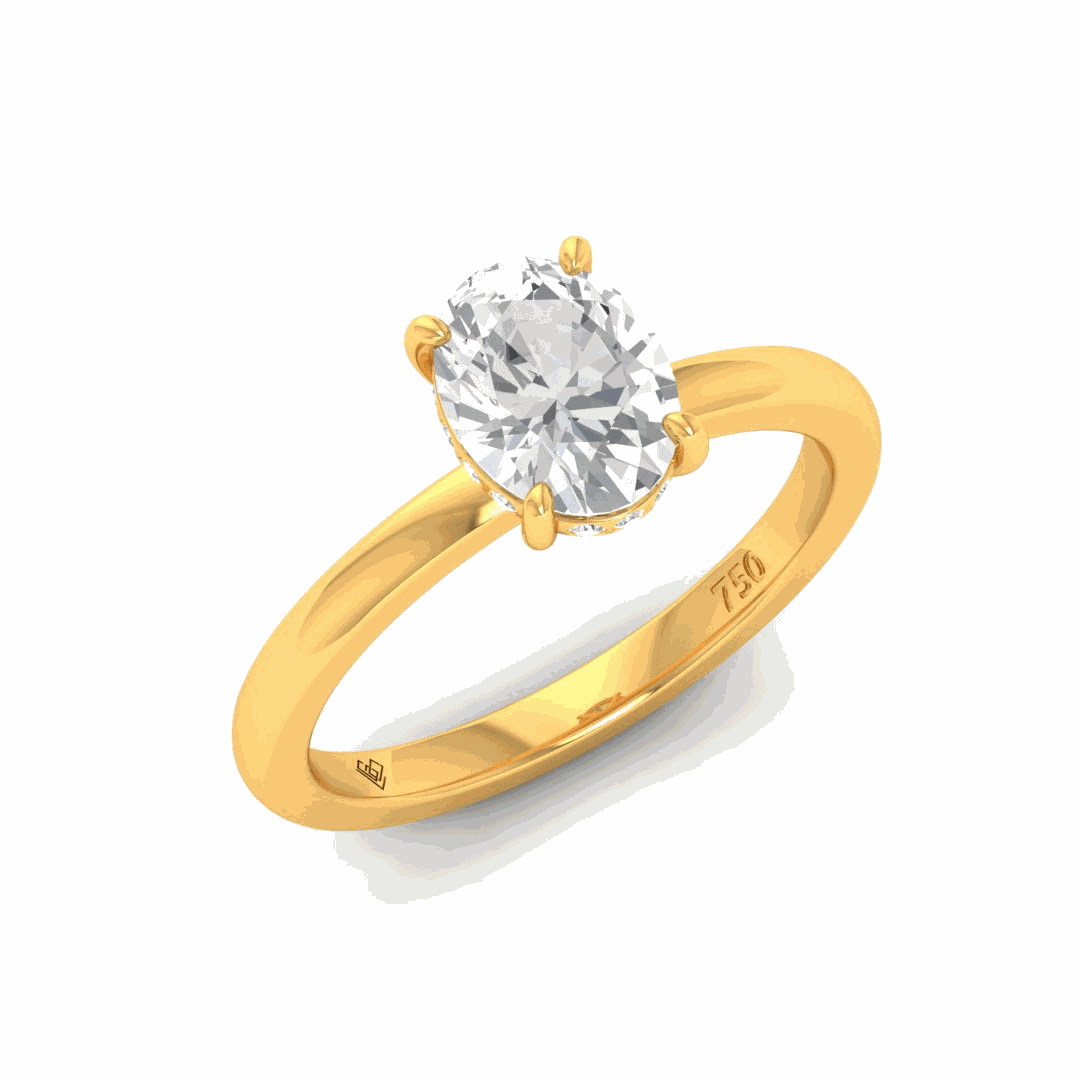 Léa Oval Cut Diamond With Hidden Halo Engagement Ring