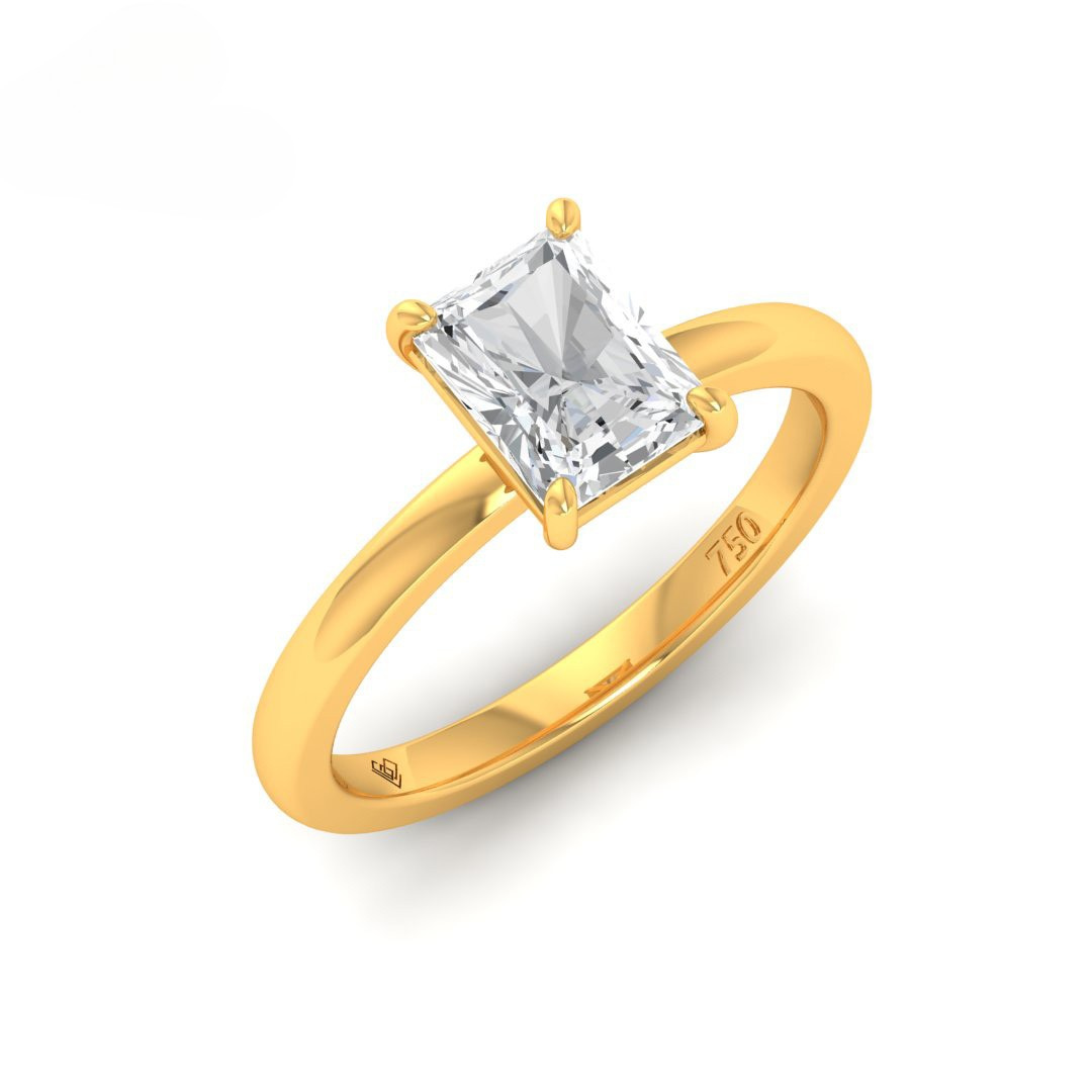 Noémie Solitaire Radiant Cut With Diamond Engagement Ring