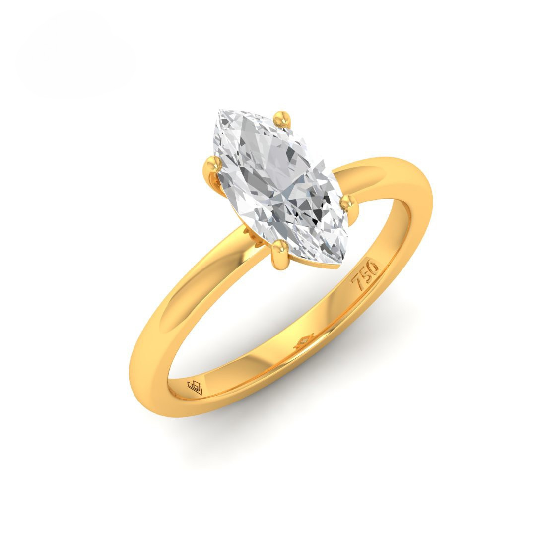 Noémie Solitaire Marquise Cut With Diamond Ring
