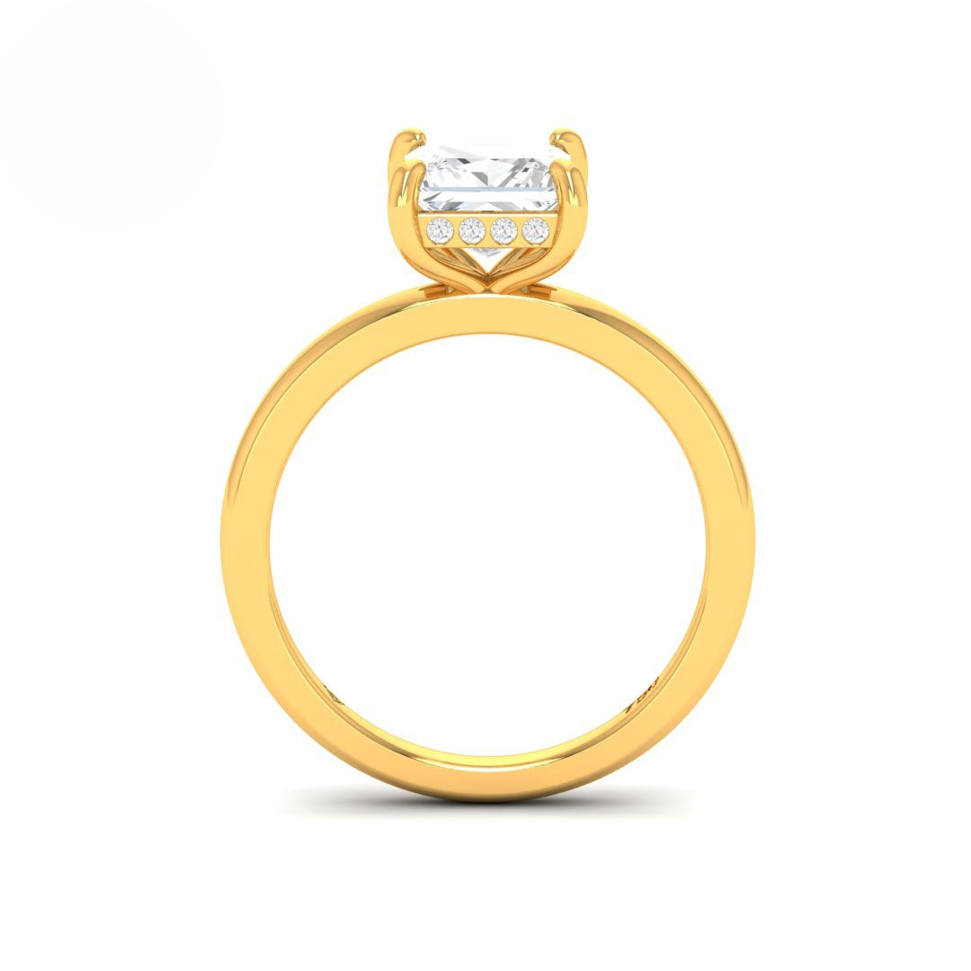 Léa Princess Cut Diamond With Hidden Halo Engagement Ring