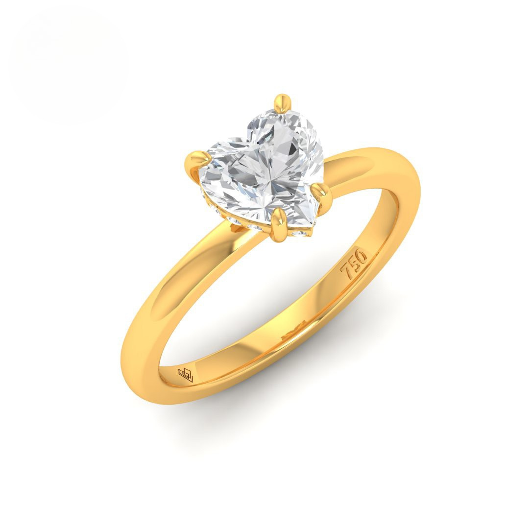 Léa Heart Cut Diamond With Hidden Halo Engagement Ring