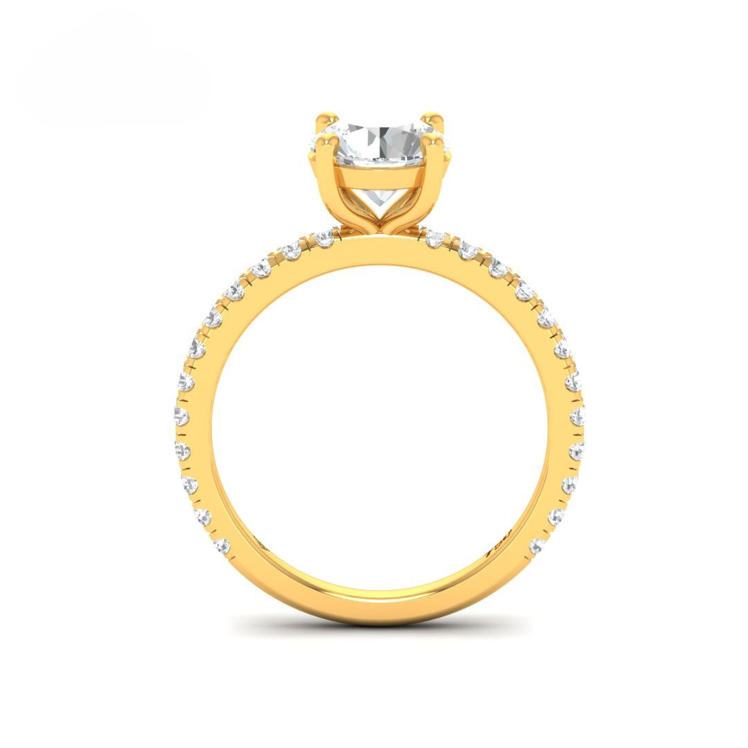 Abigail Round With Diamond Band Engagement Ring