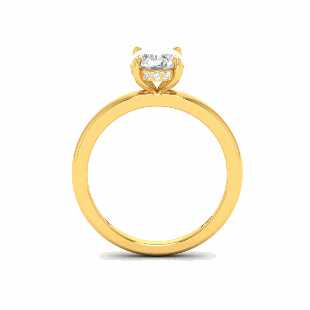 Léa Oval Cut Diamond With Hidden Halo Engagement Ring
