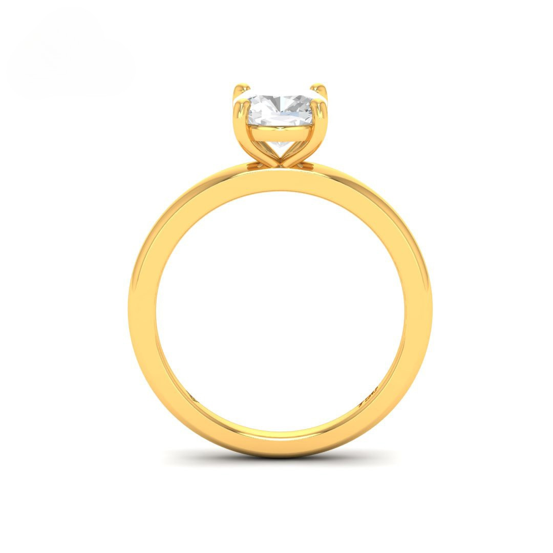 Noémie Solitaire Cushion Cut With Diamond Engagement Ring