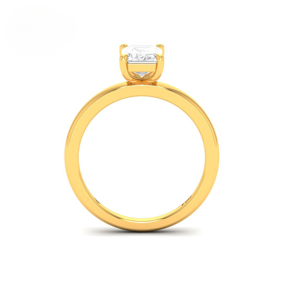 Noémie Solitaire Emerald Cut With Diamond Engagement Ring