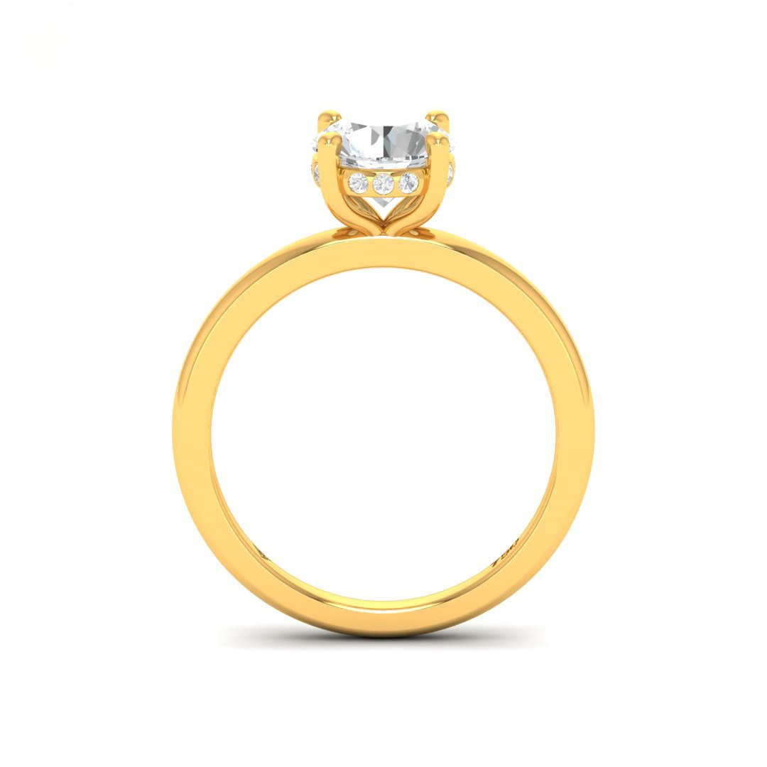 Léa Round Cut Diamond With Hidden Halo Engagement Ring