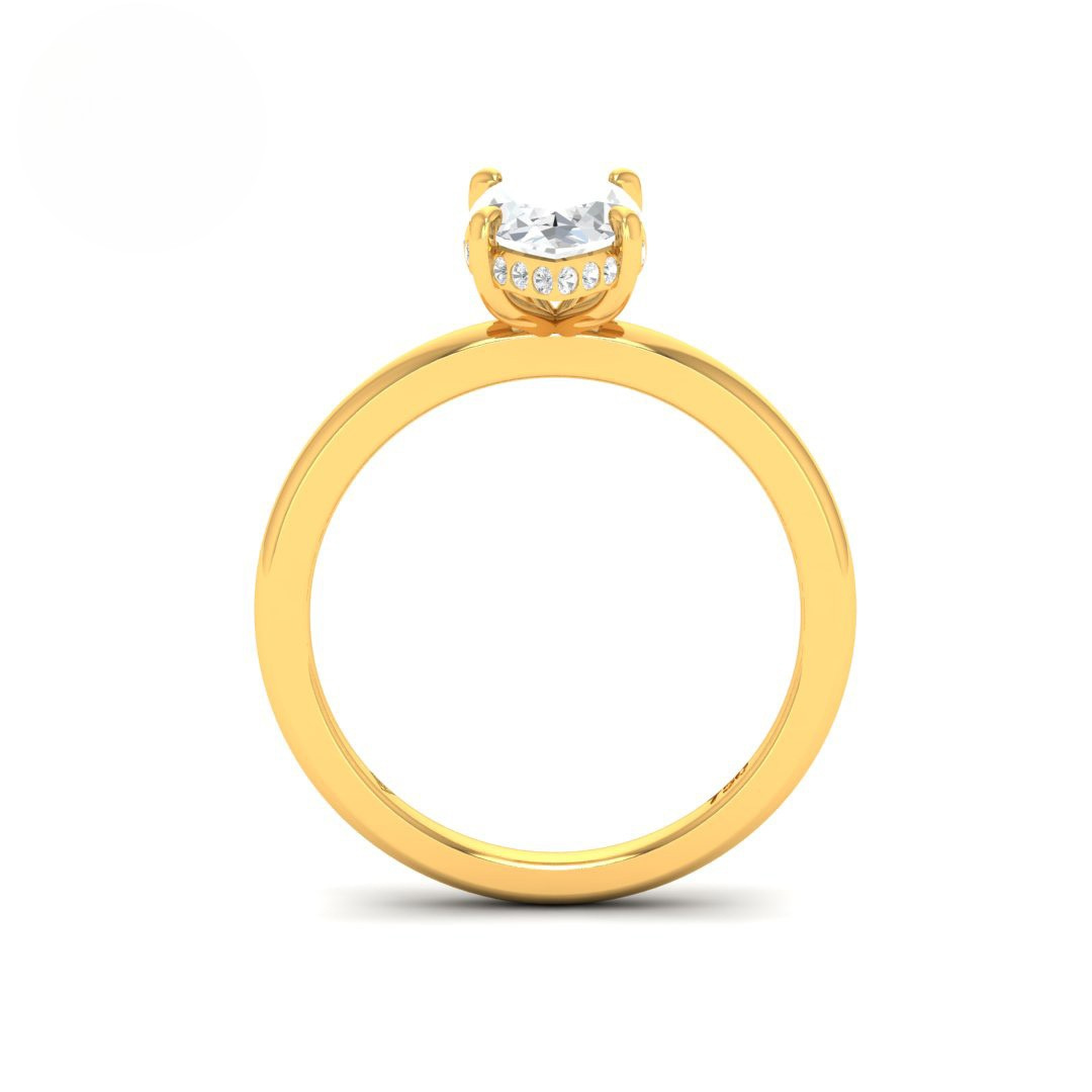 Léa Marquise Cut Diamond With Hidden Halo Engagement Ring