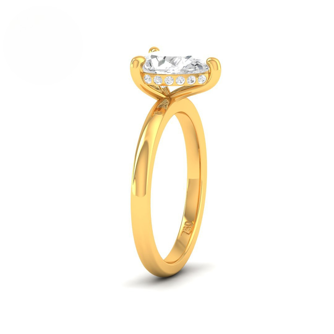 Léa Pear Cut Diamond With Hidden Halo Engagement Ring