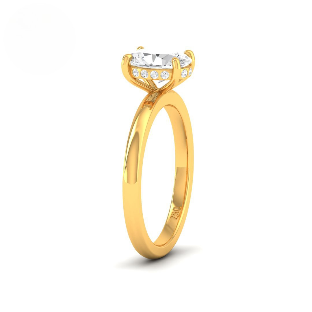 Léa Oval Cut Diamond With Hidden Halo Engagement Ring