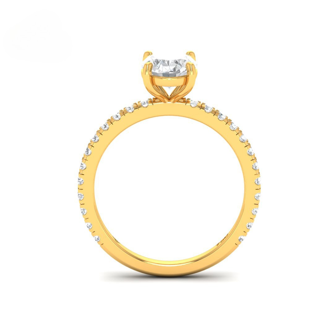 Abigail Oval With Diamond Band Engagement Ring