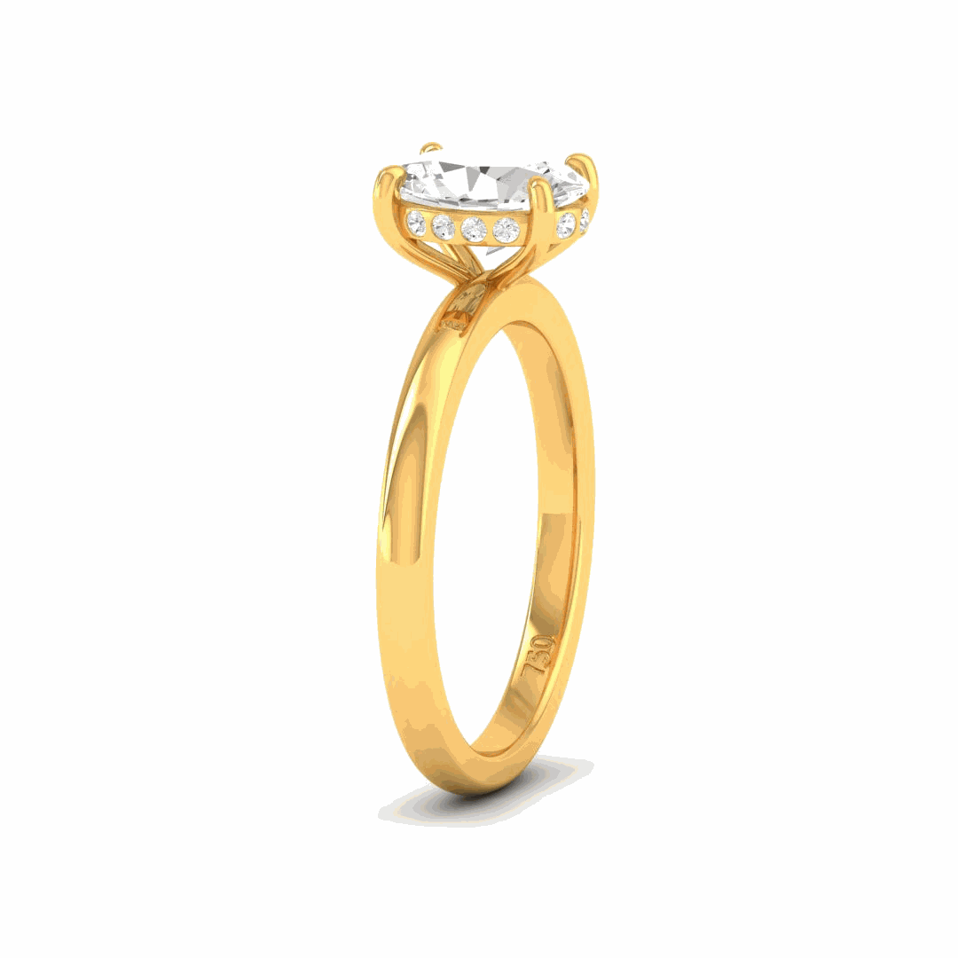 Léa Oval Cut Diamond With Hidden Halo Engagement Ring