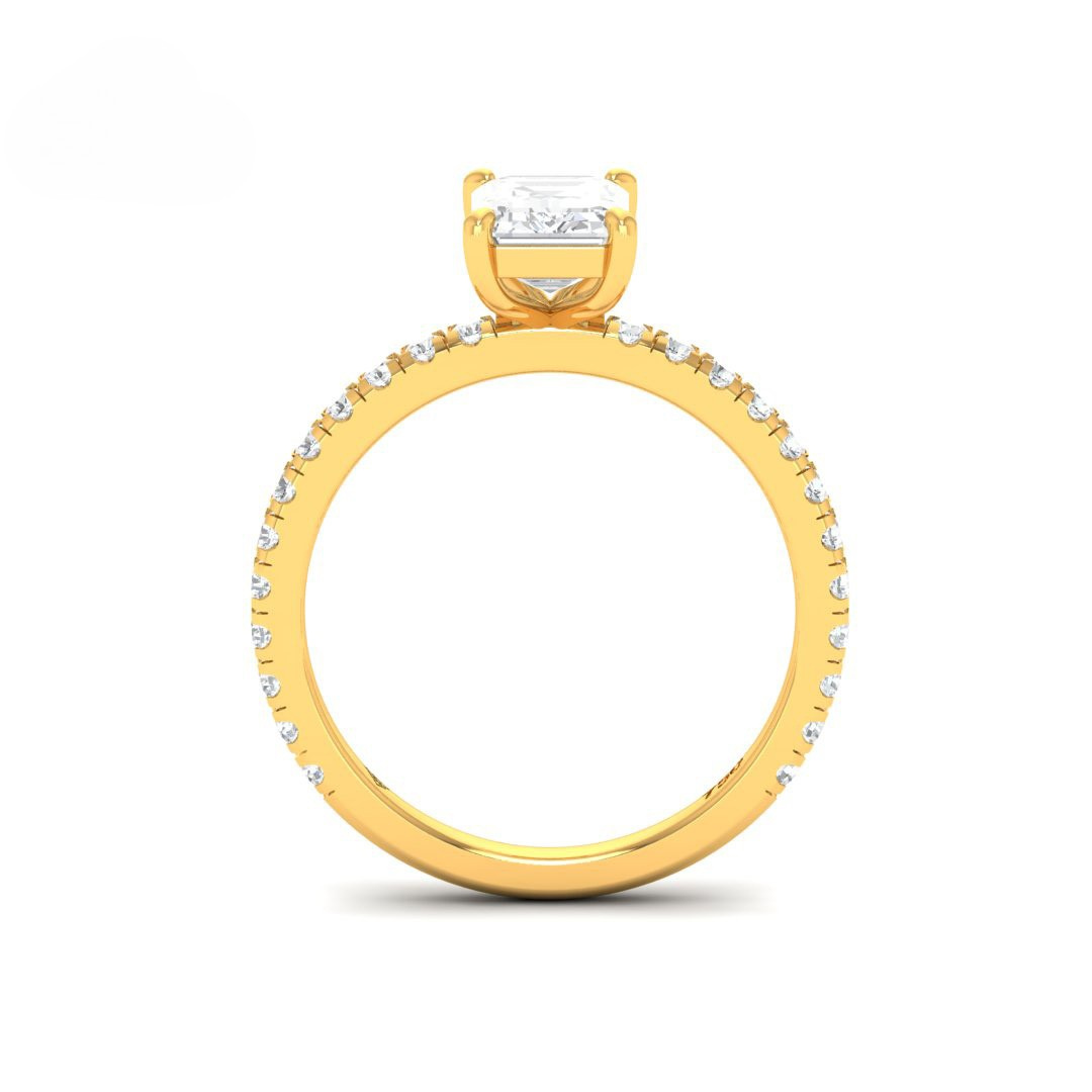 Abigail Emerald With Diamond Band Engagement Ring