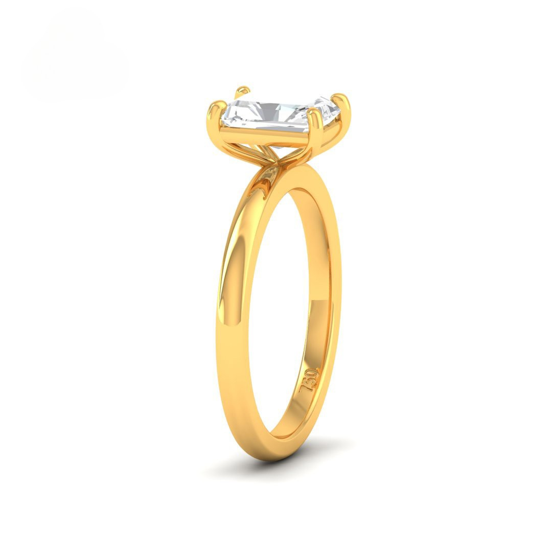 Noémie Solitaire Radiant Cut With Diamond Engagement Ring